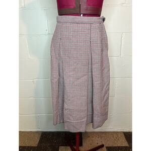 Skirt pleat front checked red green